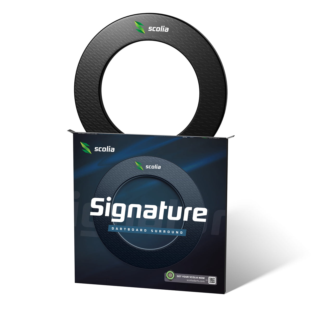 Scolia Signature dartboard surround with its packaging